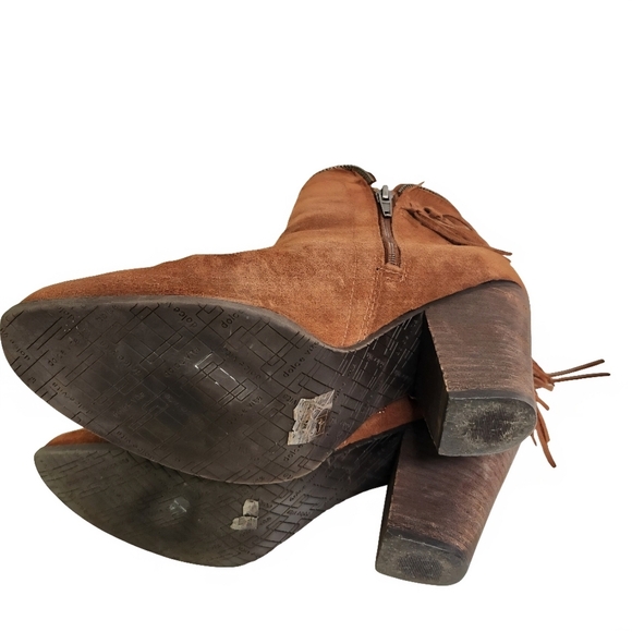 Dolce Vita Hiro Fringe Brown Suede Western Booties Size 9.5 - Picture 5 of 8